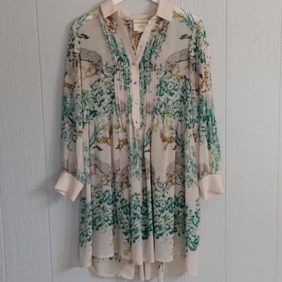 SOLD Anthro Maeve Jungle Ria Drop-waist Dress - Picture 2 of 8